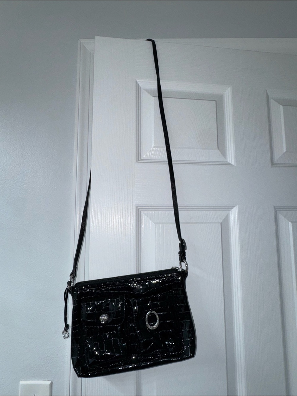 Brighton Black Patent Leather Crossbody Purse!